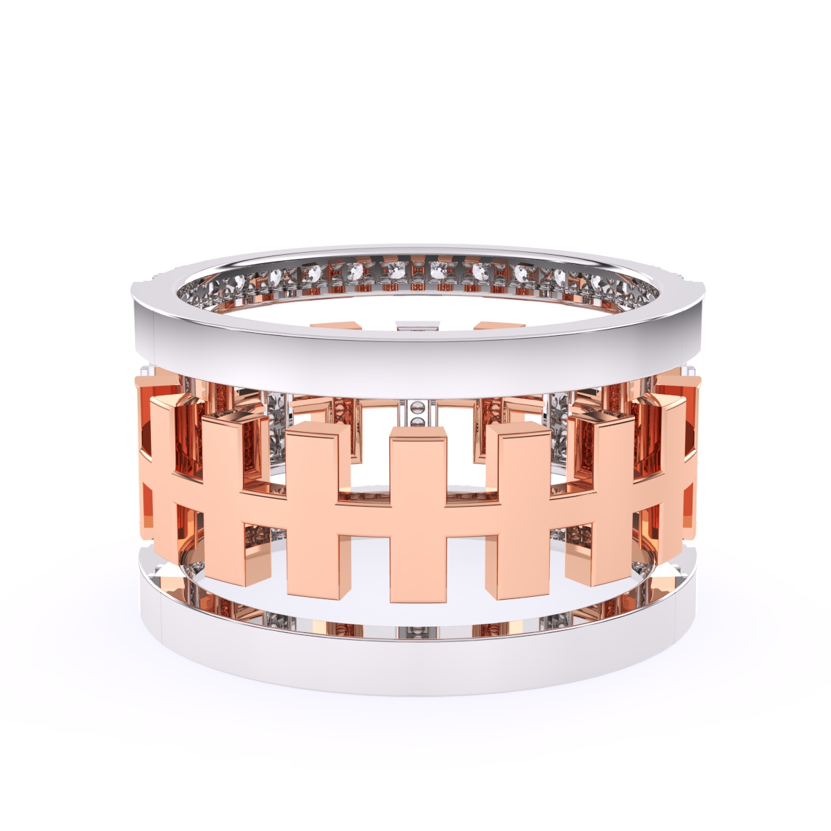 Luxurious Cluster Diamond Thick Wedding Band